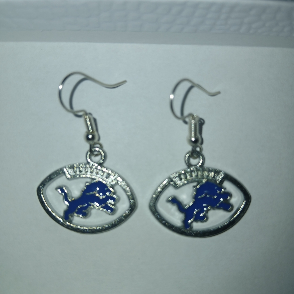 Silver and Blue Dangle Earrings